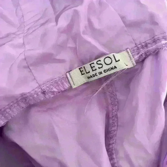 ELESOL Women's Rain Jacket Waterproof Lightweight Long Raincoat purple Sz large - Picture 2 of 3